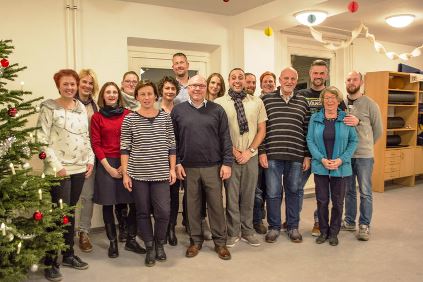 Ehemalige und aktuelle Mitarbeiter des Einzel Betreuten Wohnens der Rostocker DRK Werkstätten