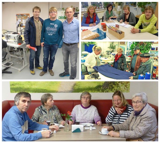 Eltern besichtigen Arbeitsbereiche und sprechen mit Betreuern